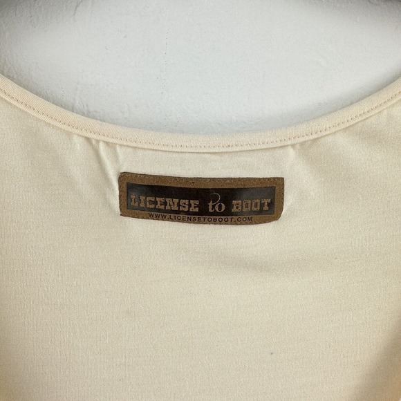 License to Boot Swing Tank Top Festival Tank Flowy L/XL Oversized Hi Low‎ Ivory - Picture 4 of 5